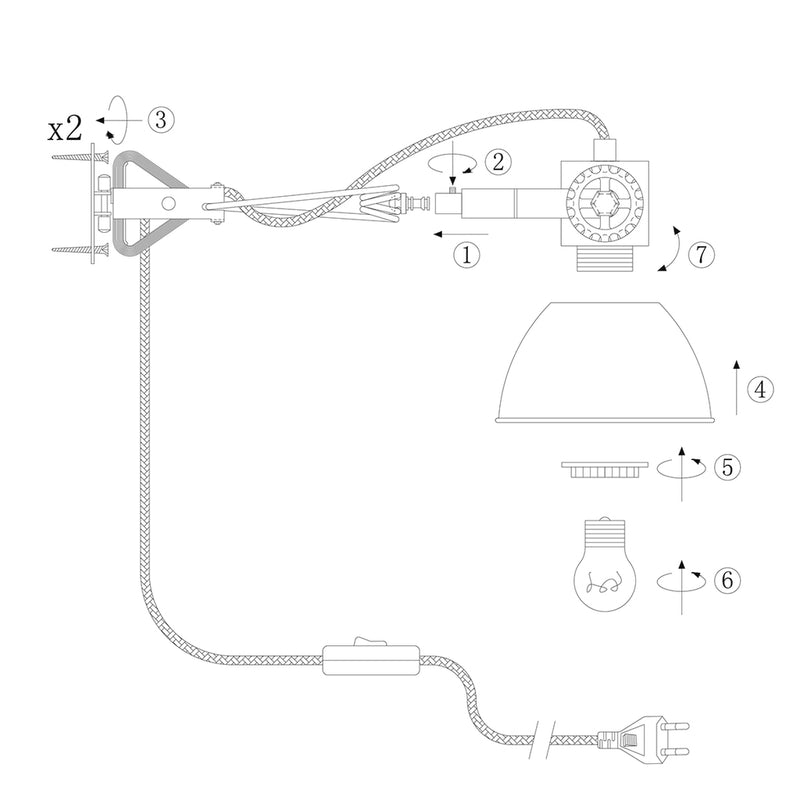 Wandlamp Gearwood 2752GR Grijs