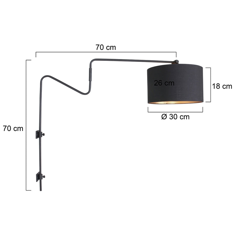 Wandlamp Linstrøm 2131ZW Zwart