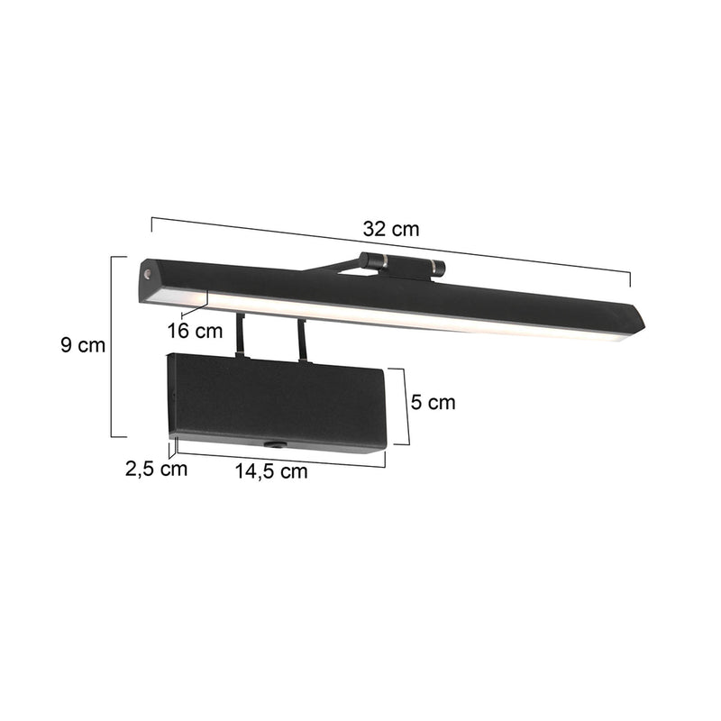 Wandlamp Litho 2432ZW Zwart