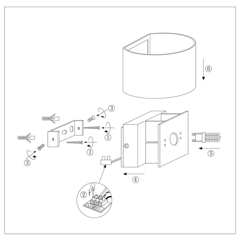 Wandlamp Muro 3364ZW Zwart