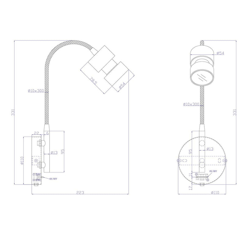 Wandlamp Natasja LED 3094ST Staal