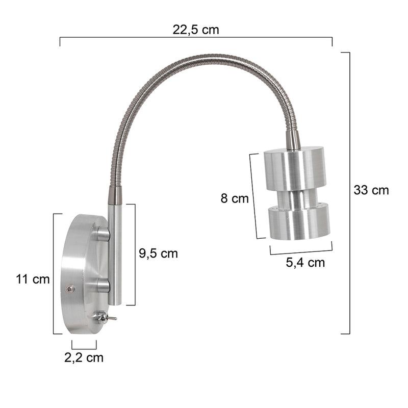 Wandlamp Natasja LED 3094ST Staal