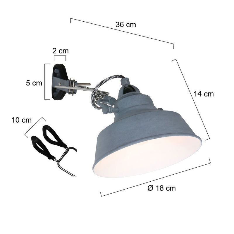 Wandlamp Nové 1320GR Grijs