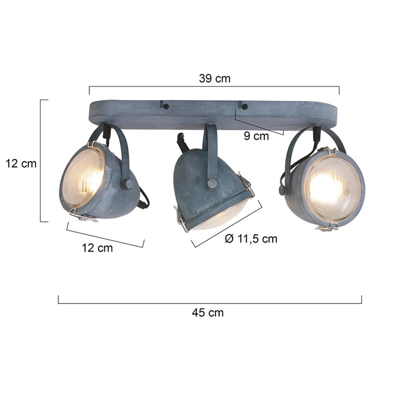 Wandlamp Paco 1314GR Grijs