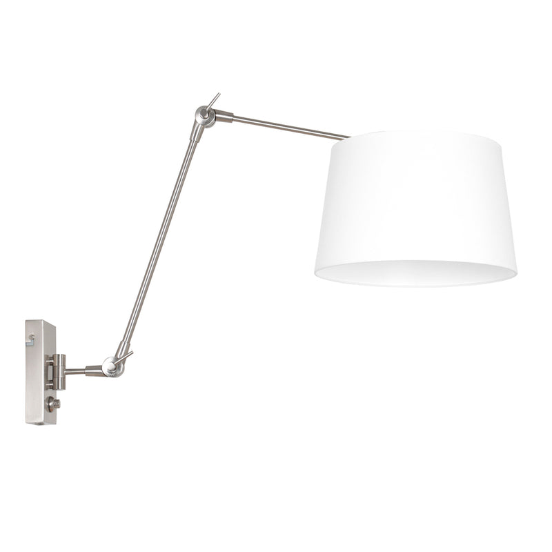 Wandlamp Prestige Chic 7396ST+K10072S Staal-Wit Chintz