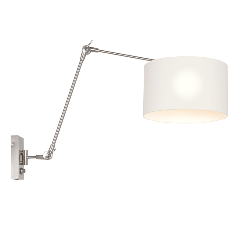 Wandlamp Prestige Chic 7396ST+K73962S Staal-Wit Chintz