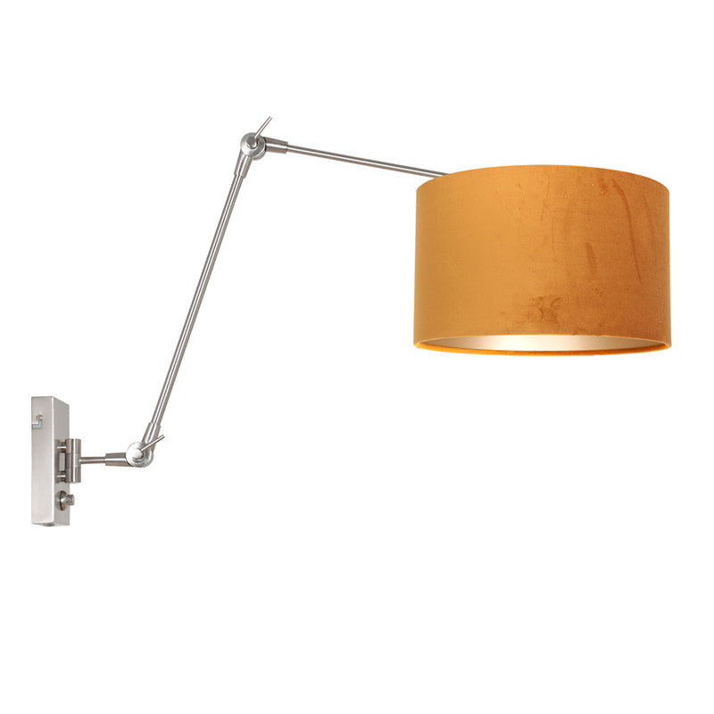 Wandlamp Prestige Chic 7396ST+K7396KS Staal-Fluweel Goud