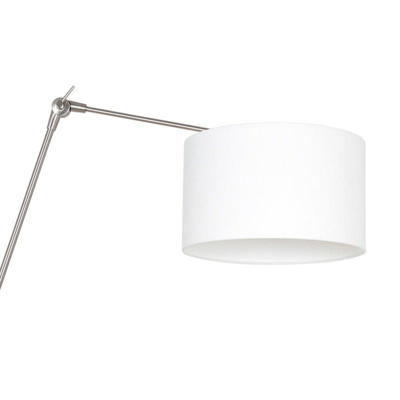 Wandlamp Prestige Chic 7396ST+K7396QS Staal-Wit Linnen