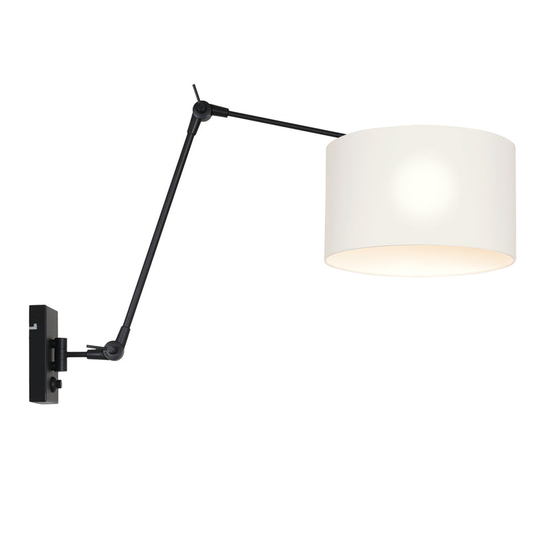 Wandlamp Prestige Chic 7396ZW+K73962S Zwart-Wit Chintz