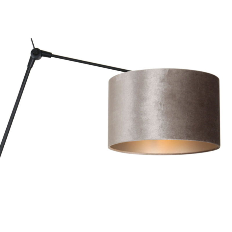 Wandlamp Prestige Chic 7396ZW+K7396GS Zwart-Fluweel Zilver