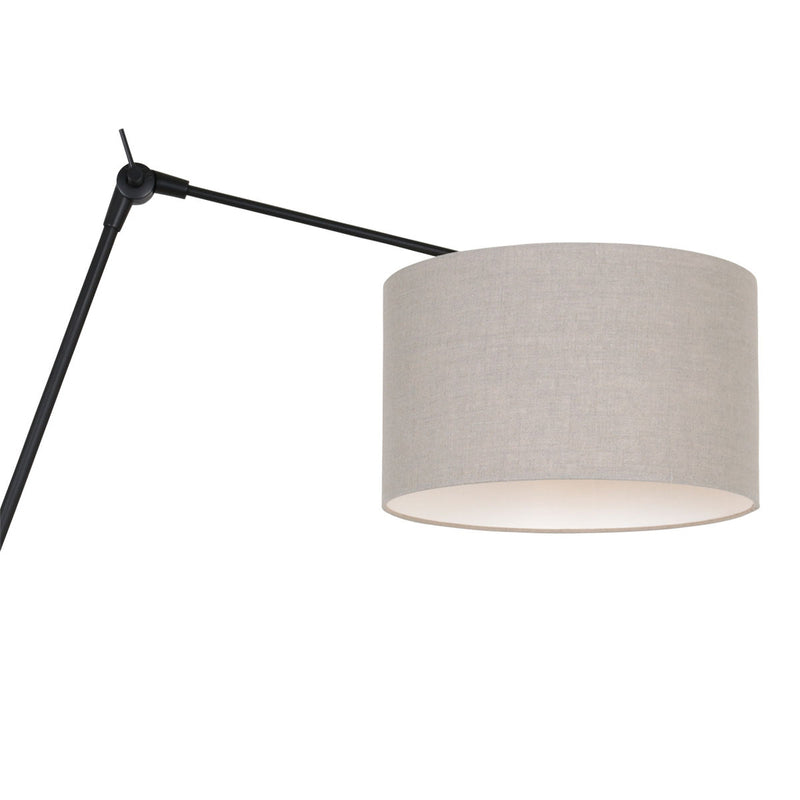 Wandlamp Prestige Chic 7396ZW+K7396RS Zwart-Grijs Linnen