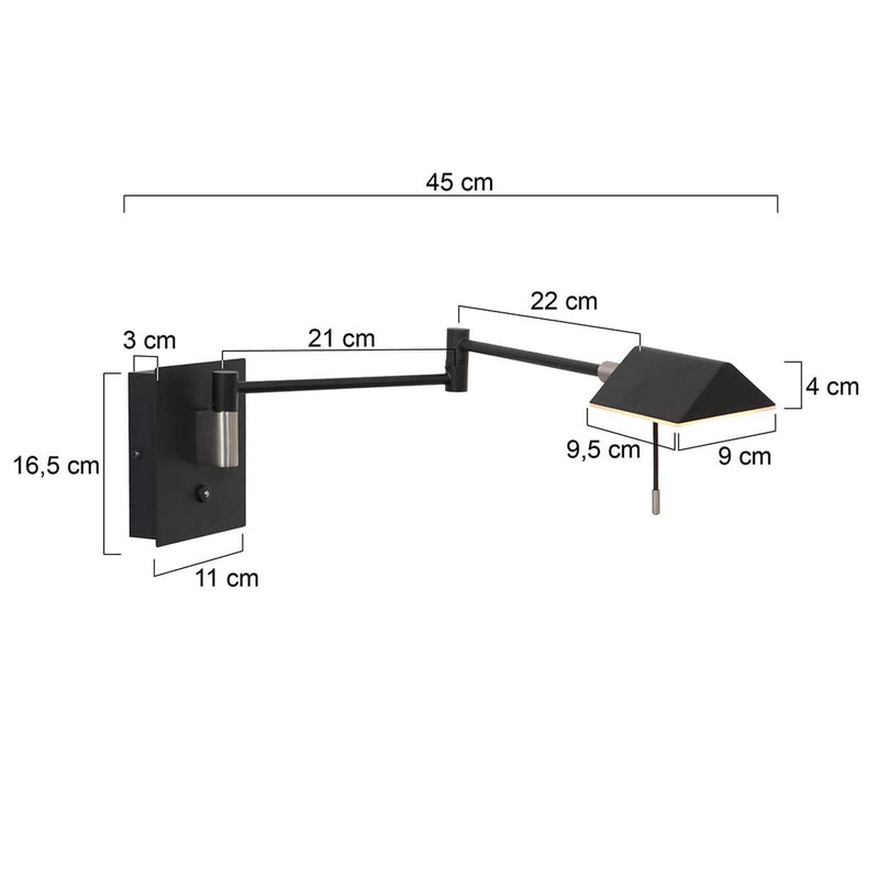 Wandlamp Retina 3402ZW Zwart