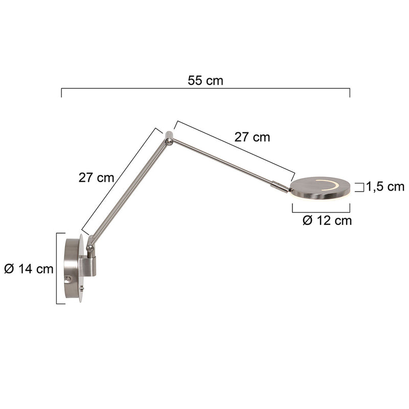 Wandlamp Soleil 3259ST Staal