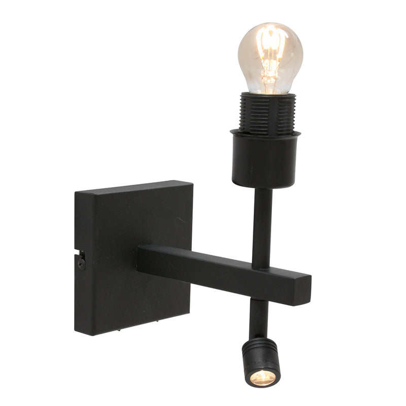 Wandlamp Stang 3702ZW Zwart + leeslamp 3W