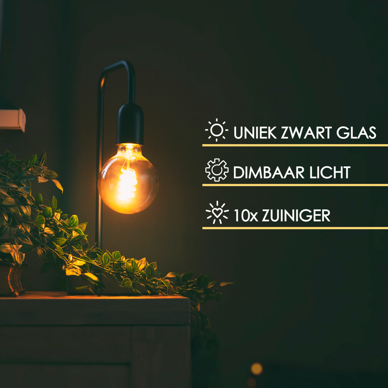 Filament Lamp – Zwart Glas