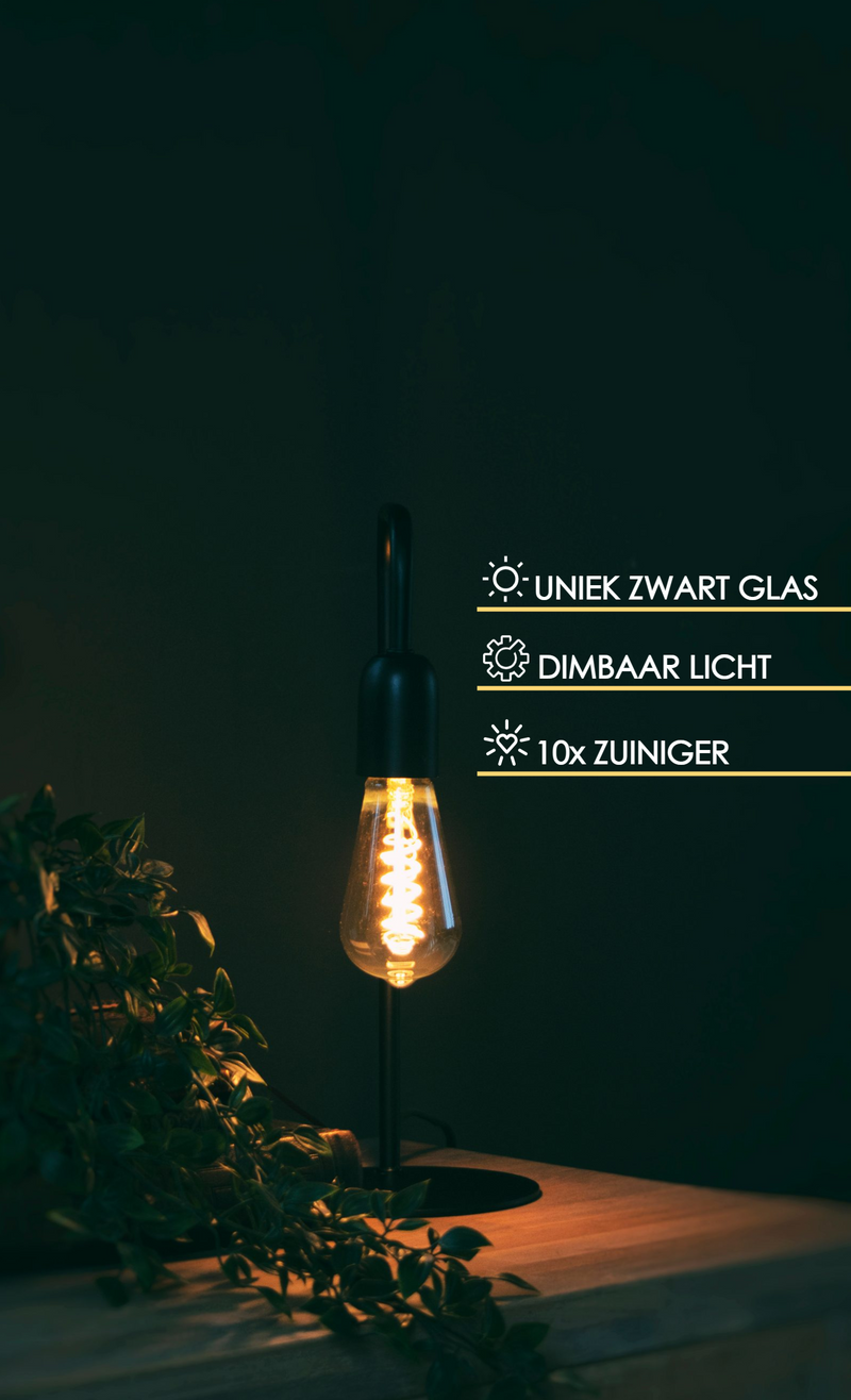 Filament Lamp – Zwart Glas